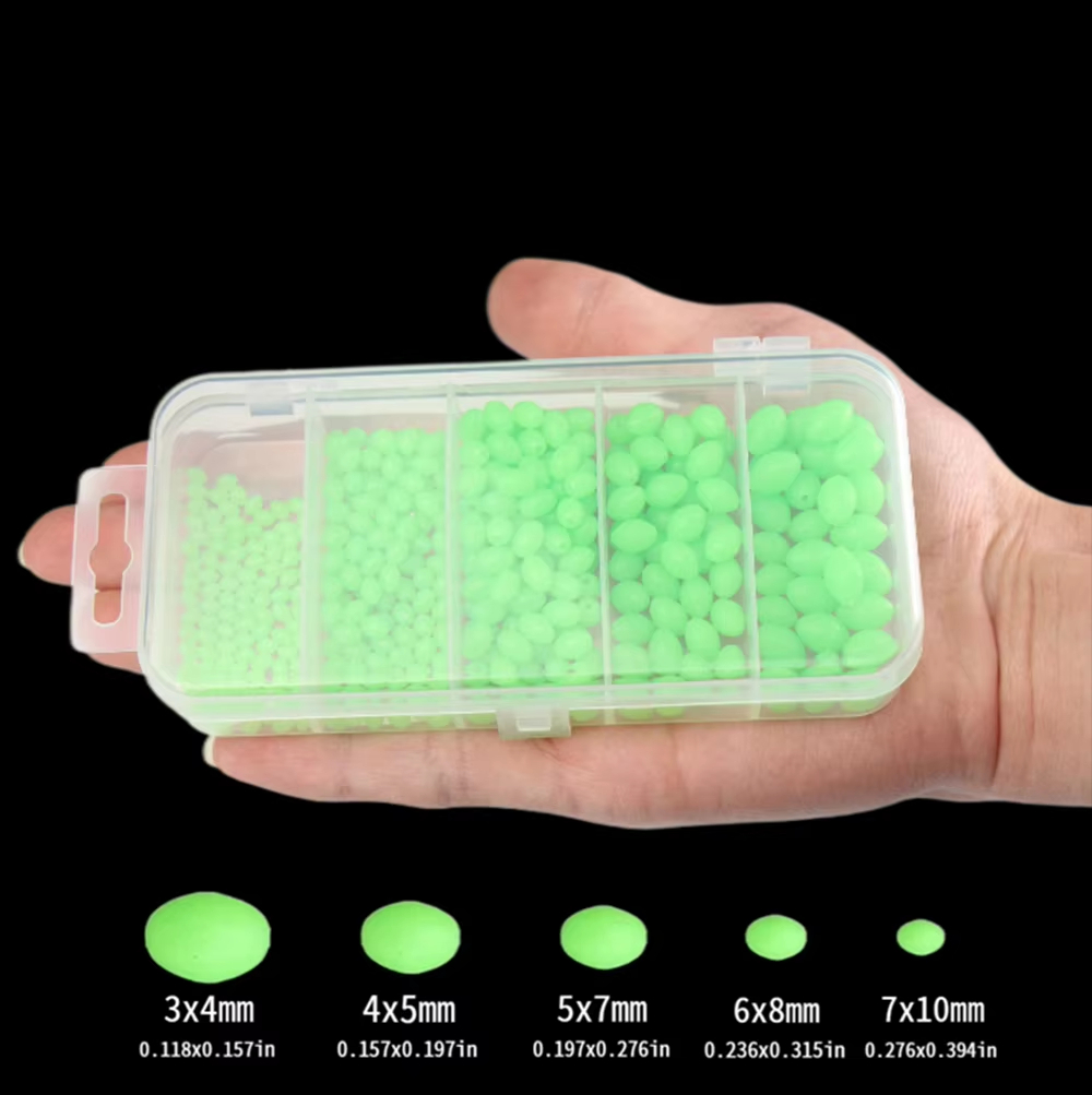 Fishing Lure Soft Plastic - 375 pçs/set noite luminosa pesca contas