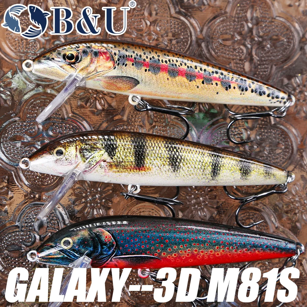 B & u 80mm afundando minnow os - Fishing Lure Jerkbait avaliação e preço