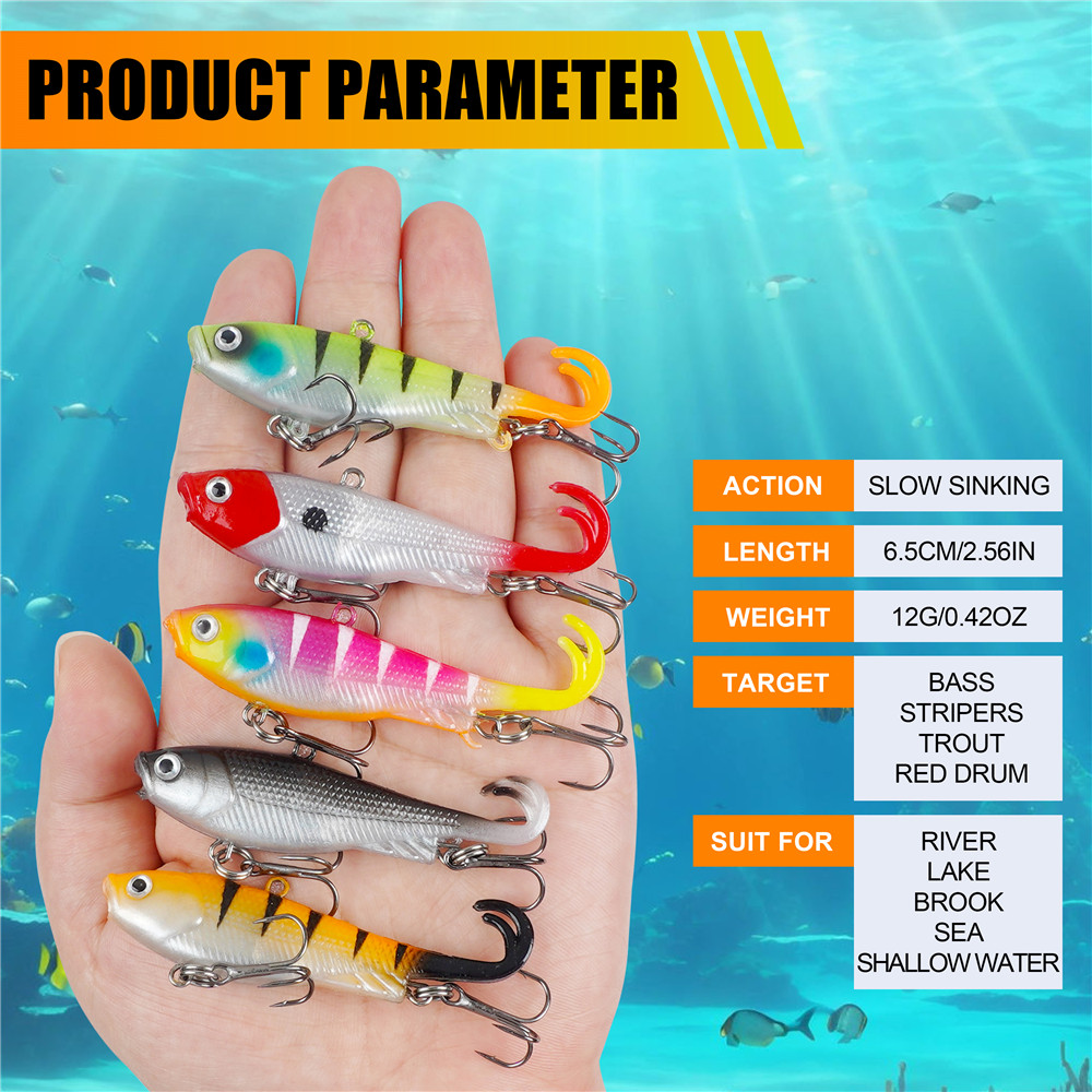 5 pçs pré-equipado gabarito ca - Fishing Lure Swimbait avaliação e preço